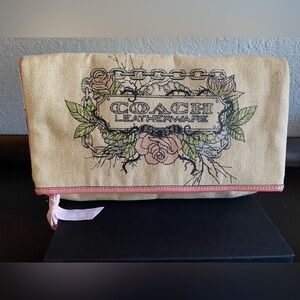 Coach Tattoo Leatherwear Pink and Cream clutch Limited edition HTF